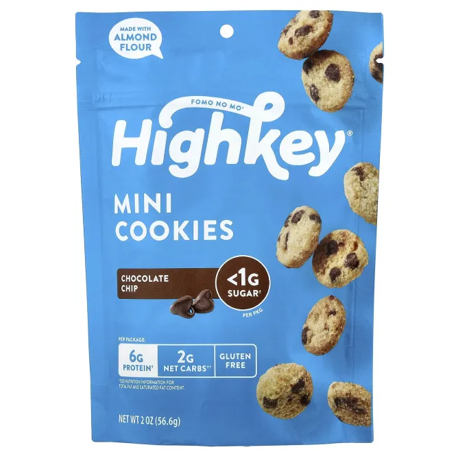HighKey, Mini Cookies, шоколадная крошка, 56,6 г (2 унции)