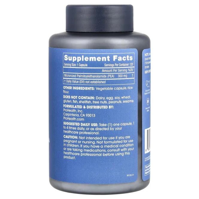 ProHealth Longevity, чистый микронизированный ПЭА, 300 мг, 120 капсул