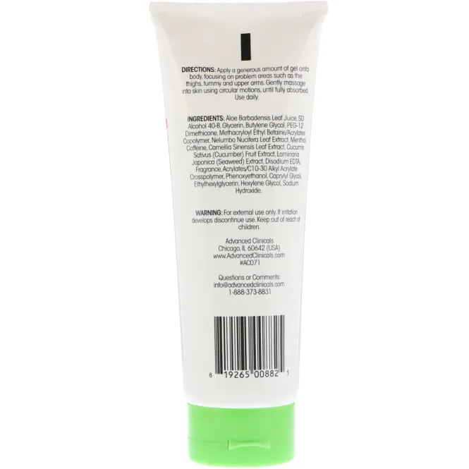 Advanced Clinicals, Антицеллюлитный гель, 8 ж. унц. (237 мл)