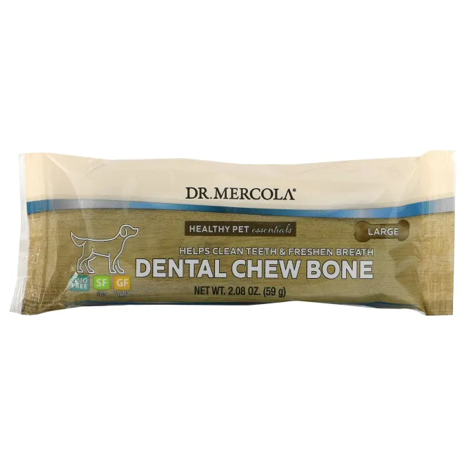 Dr. Mercola, Dental Chew Bone, Large, для собак, 12 костей, 61 г (2,15 унции)