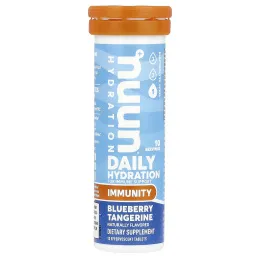 Nuun, Hydration, Immunity, шипучая добавка для иммунитета, голубика и мандарин, 10 таблеток