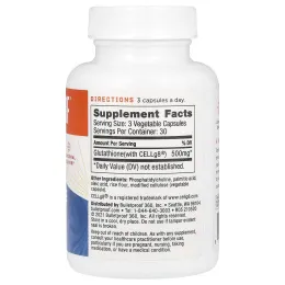 BulletProof, Glutathione Force, 500 мг, 90 растительных капсул (155 мг в каждой капсуле)