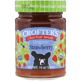 Crofter's Organic, Органическое, просто варенье, клубника, 10 унций (283 г)