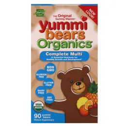 Hero Nutritional Products, Yummi Bears Organics, полноценные мультивитамины, со вкусом органических фруктов, 90 жевательных медвежат