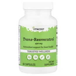 Vitacost, Trans-Resveratrol, 490 mg, 60 Capsules