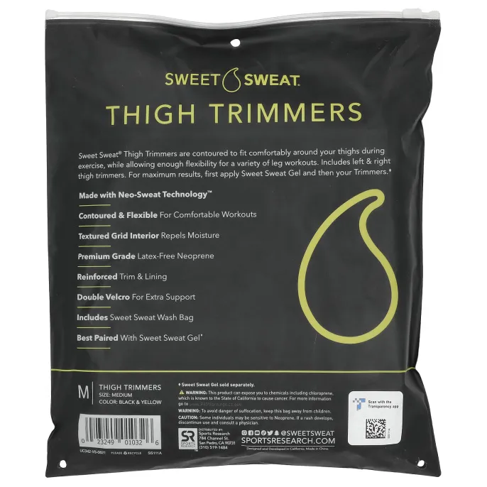 Sports Research, Sweet Sweat Триммеры для Бедер, Желтые, 1 пара