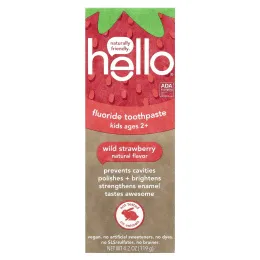 Hello, Kids, зубная паста с фтором, для детей от 2 лет, с лесной клубникой, 119 г (4,2 унции)
