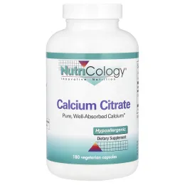 Nutricology, Цитрат кальция, 180 растительных  капсул