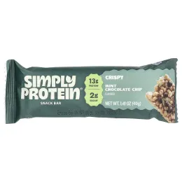 Simply Protein, хрустящие батончики-снеки, мята и шоколадная крошка, 12 батончиков по 40 г (1,41 унции)
