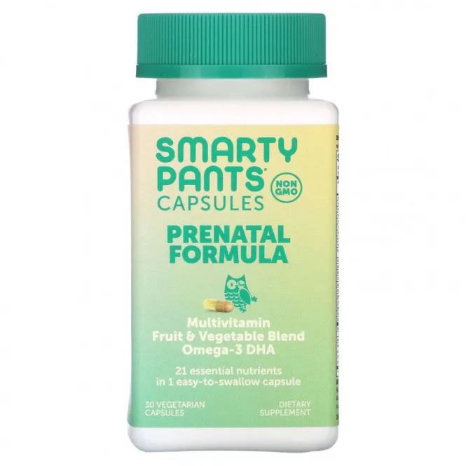 SmartyPants, Prenatal Multi, 30 вегетарианских капсул