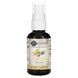 Garden of Life, Kind Organics, Веганский D3, 1000 МЕ, ванильный спрей, 2 унции (60 мл)