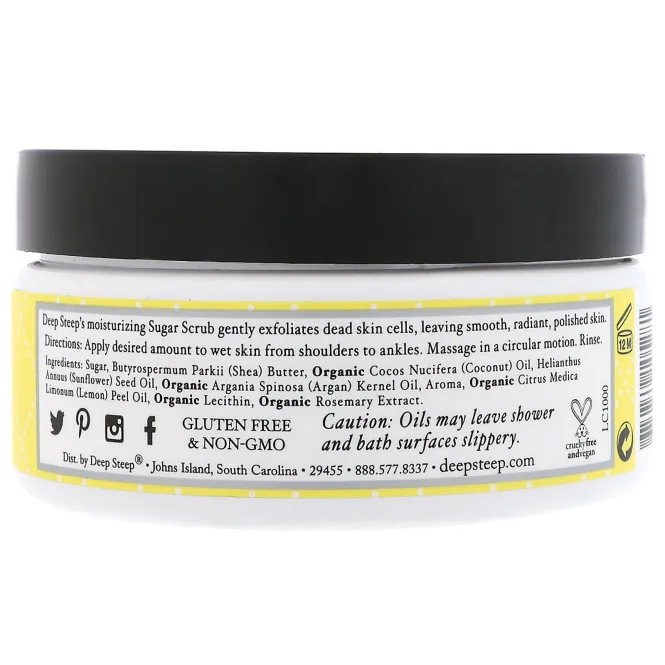 Deep Steep, Сахарный скраб, лимонный крем, 8 унц. (226 г)