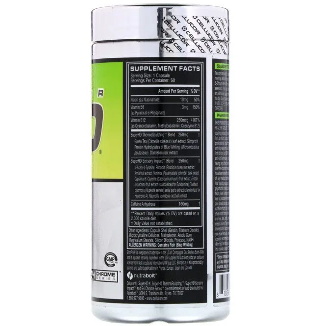 Cellucor, Super HD, потеря веса, 60 капсул