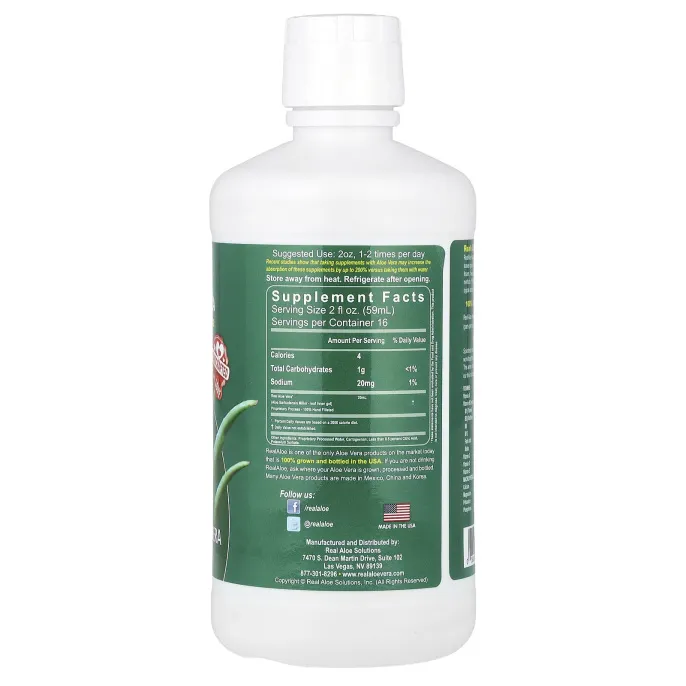 Real Aloe Inc., Гель алоэ вера, 32 жидкие унции (960 мл)