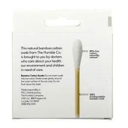 The Humble Co., Бамбуковые ватные палочки, белые, 100 тампонов