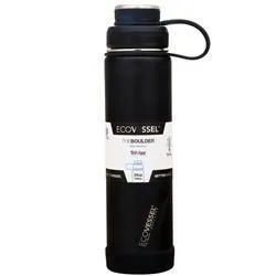 EcoVessel, Бутылка для воды с каменной изоляцией и ситечком Black Shadow - 24 унции 1 шт