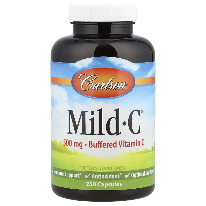 Carlson Labs, Mild·C, Витамин C, 500 мг, 250 капсул