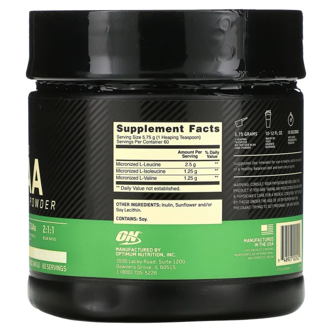 Optimum Nutrition, BCAA 5000, растворимый порошок, без добавок, 345 г (12,16 унции)