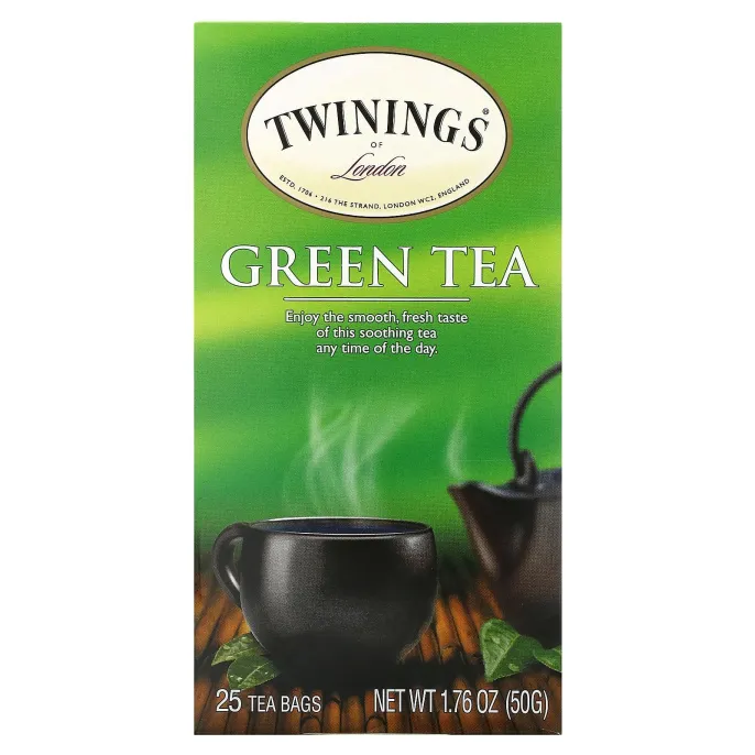 Twinings, Зеленый чай, 25 пакетиков, 1,76 унции (50 г)