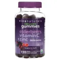 Viva Naturals, Органическая бузина, витамин C + цинк, малина, 120 жевательных таблеток