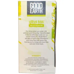Good Earth Teas, «Цитрусовый поцелуй», декофеинизированный зеленый чай с лемонграссом, 18 пакетиков, 1,17 унции (33,2 г)