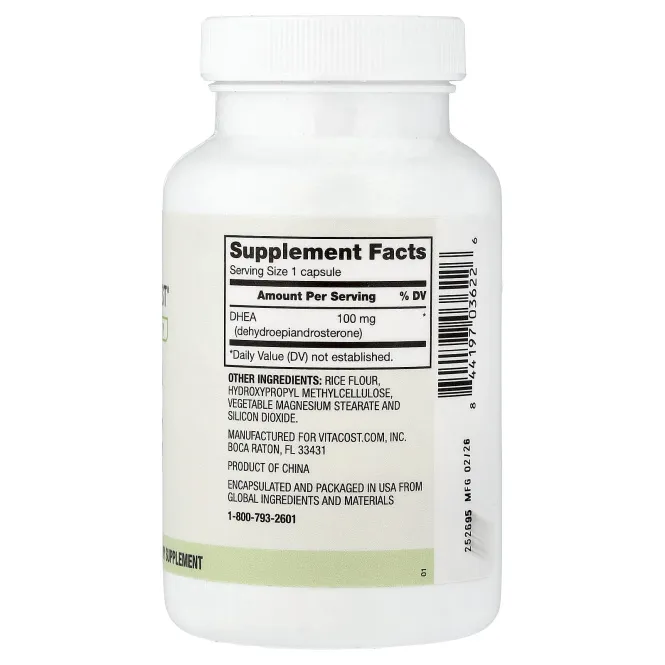 Vitacost, Everyday, DHEA, 100 мг, 60 капсул