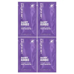 Lee Stafford, Bleach Blondes, Hot Shot, фиолетовый тон, 4 пакетика, 15 мл (0,5 жидк. унции)