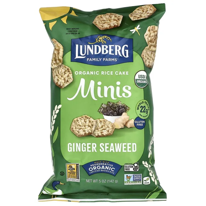 Lundberg, Organic Rice Cake Minis, морские водоросли с имбирем, 142 г (5 унций)