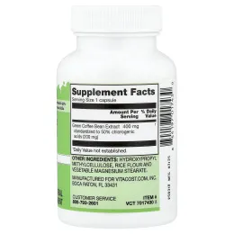 Vitacost, Green Coffee Bean Extract, 400 mg, 60 Capsules