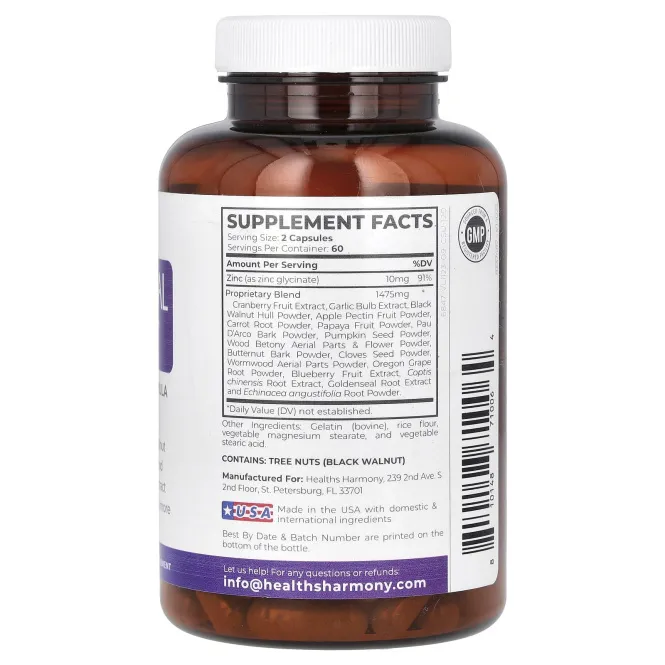 Healths Harmony, средство для очищения кишечника, 120 капсул