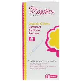 Maxim Hygiene Products, Organic Cotton Cardboard Applicator Tampons, Regular, 16 Tampons