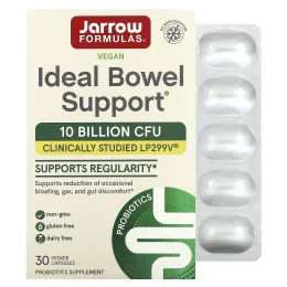 Jarrow Formulas, Ideal Bowel Support, 299v, 10 млрд клеток, 30 растительных капсул