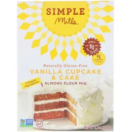 Simple Mills, Смесь для выпечки из миндальной муки, ванильный кекс и торт, 327 г (11,5 унции)