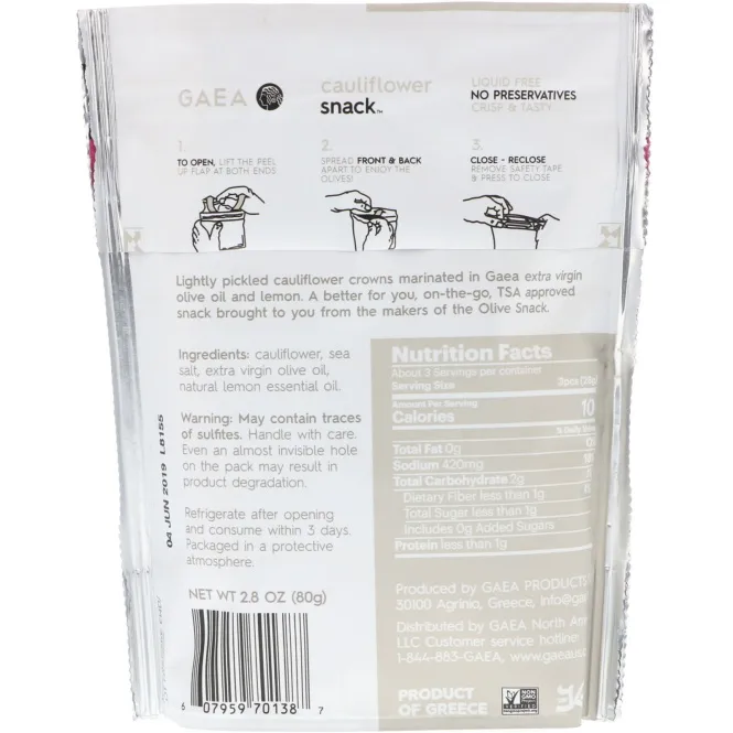 Gaea, Закуска из цветной капусты, 2,8 унции (80 г)