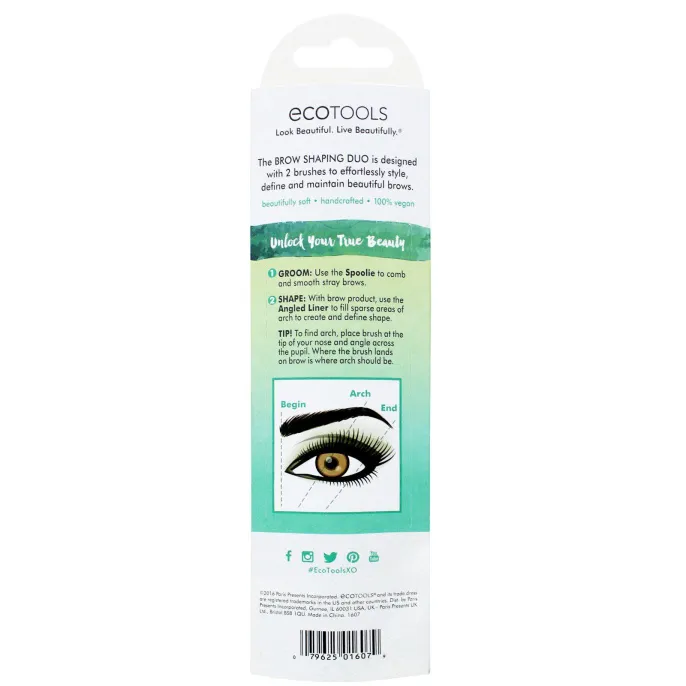 EcoTools, Пара кистей для оформления бровей, 2 кисти