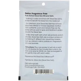 One with Nature, Dead Sea Spa, Mineral Salts, Detox, Fragrance Free , 2.5 oz (70 g)