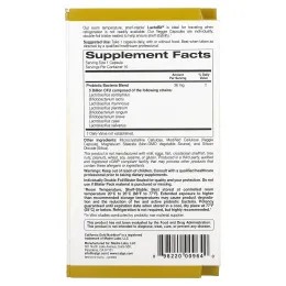 California Gold Nutrition, Пробиотики LactoBif, 5 млрд КОЕ, 10 овощных капсул