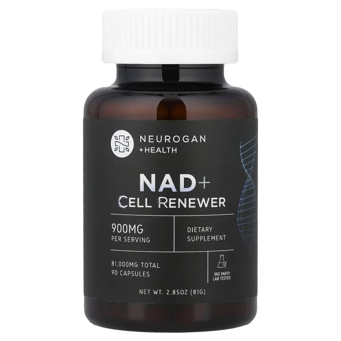Neurogan Health, NAD+, средство для обновления клеток, 900 мг, 90 капсул