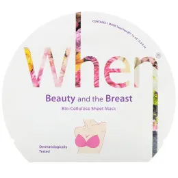 When Beauty, Beauty and the Breast, Bio-Cellulose Sheet Mask, 2 Sheets, 0.5 fl oz (15 ml) Each
