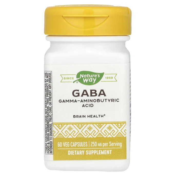 Nature's Way, GABA, 250 мг, 60 вегетарианских капсул