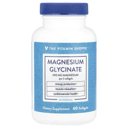 The Vitamin Shoppe, глицинат магния, 60 капсул (200 мг в каждой)