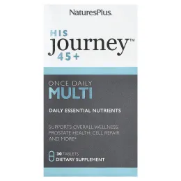 NaturesPlus, His Journey™ 45+, мультивитамины для приема один раз в день, 30 таблеток
