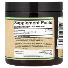 Double Wood Supplements, голубая спирулина в порошке, 30 г (1,06 унции)