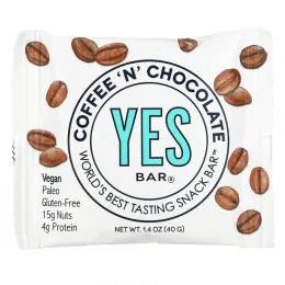 Yes Bar, Snack Bar, кофе с шоколадом, 6 батончиков по 1,4 унции
