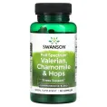 Swanson, Валериана полного спектра, ромашка и хмель, 60 капсул