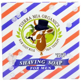 Tierra Mia Organics, Средства для ухода за кожей на основе сырого козьего молока, мыло для бритья для мужчин, 2,5 унции
