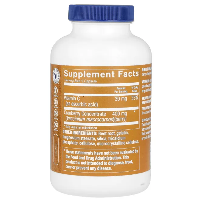The Vitamin Shoppe, Клюква плюс, 400 мг, 180 капсул