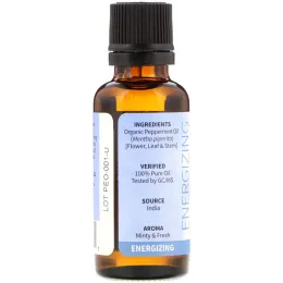 Garden of Life, 100% Organic & Pure, Essential Oils, Energizing, Peppermint, 1 fl oz (30 ml)
