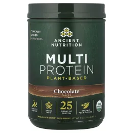 Ancient Nutrition, мультипротеин, растительный, со вкусом шоколада, 587 г