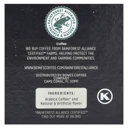 Bones Coffee Company, Green Unicorn, кофейные чашки, фруктовые хлопья, 12 чашек по 10 г (0,35 унции)